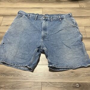 Carhartt Denim Jean Shorts‎ Mens SZ 46x9 Blue B29 STW Jorts 5 Pocket Big & Tall